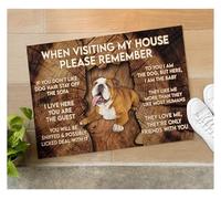 Door Mat Outside Outside Door Mat When Visiting My House Please Remember Bulldog Welcome Mat Porch Funny Doormat Home Decor Bath Doormat Indoor Door Rug Non Slip Rugs(40x60cm(16x24 inch))