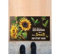 Door Mat Parrot Sunflower Every Day Is A New Beginning Doormat