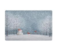 Door Mat, Pattern Cute Snowman Anti-Slip Shoe Mat, Outdoor Entrance Front Doormat, Easy to Clean- Entryway Rug, for Garden Home Patio Porch 32x20 In