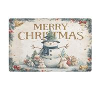 Door Mat, Pattern Cute Snowman Print Anti-Slip Shoe Mat, Outdoor Entrance Front Doormat, Easy to Clean- Entryway Rug, for Garden Home Patio Porch 32x20 In