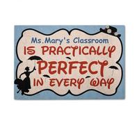 Door Mat Personalized Back To School Ideas Teacher Is Practically Perfect In Every Way - Custom Classroom Doormat