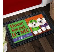 Door Mat Personalized Bichon Frise Aloha Doormat