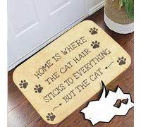 Door Mat Personalized Customized Home Is Where The Cat Hair Sticks To Everything But The Cat Funny Doormat