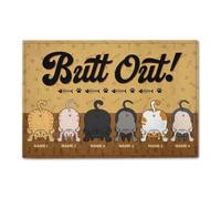 Door Mat Personalized Gifts For Cat Lovers, Butt out Custom Doormat