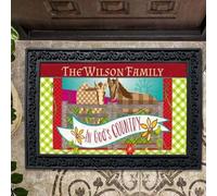 Door Mat Personalized In God's Country Horses Doormat