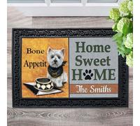 Door Mat Personalized West Highland Terrier Bone Appetit Doormat