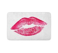 Door Mat Pink Kiss Beautiful Red Lips White Mark Color Entrance Matting Soft Floor Mat Non-Slip Entrance Rug For Indoor Living Room Kitchen 40X60CM