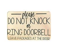 Door Mat Please Do Not Knock Or Ring Doorbell Leave Packages At The Entrance Rug Durable Entrance Matting Machine Washable Floor Mat For Outdoor Garden Inside 40x60cm