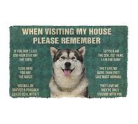 Door Mat Please Remember Alaskan Malamute Dogs House Rules Custom Doormat