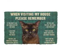 Door Mat Please Remember Burmese Cat House Rules Custom Doormat