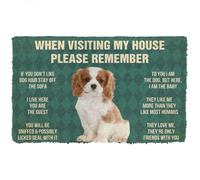 Door Mat Please Remember Cavalier King Charles Spaniel Dogs Puppy Dogs House Rules Custom Doormat