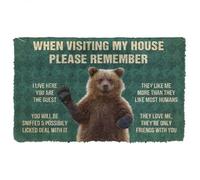 Door Mat Please Remember Grizzly Bears House Rule Custom Doormat