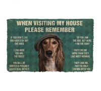 Door Mat Please Remember Saluki Dogs House Rules Doormat