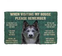 Door Mat Please Remember Siberian Husky Dogs House Rules Doormat