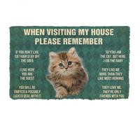Door Mat Please Remember Siberian Maine Kitten Cats House Rules Custom Doormat