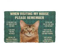 Door Mat Please Remember Somali Cat House Rules Custom Doormat