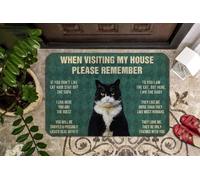 Door Mat Please Remember Tuxedo Cat House Rules Doormat