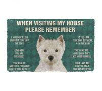 Door Mat Please Remember West Highland White Terrier Dogs House Rules Doormat