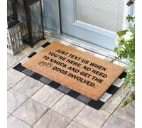 Door Mat Please Text Us, No Need To Knock And Get The Dogs Involved