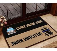 Door Mat Police Come Home Safe Welcome Home Doormat