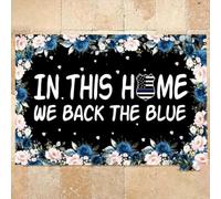 Door Mat Police In This House We Back The Blue Doormat