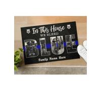 Door Mat Police We Bleed Blue Doormat
