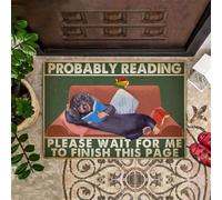 Door Mat Probably Reading Please Wait For Me To Finish This Page Doormat Gift For Book Lovers Gift For Dog Lovers
