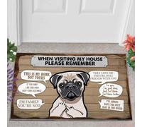 Door Mat Pug Please Remember This Is My Home Funny Doormat