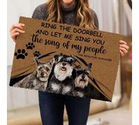 Door Mat Ring The Doorbell And Let Me Sing You The Song Of My People Miniature Schnauzers Doormat
