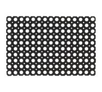 Door Mat Rubber 60x80 cm Black 16mm Non-Slip Drainage Outdoor Indoor Mat Durable
