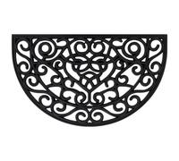 Door Mat Rubber Non-Slip Black 45x75cm Drainage Outdoor/Indoor 9mm Heavy-Duty XL
