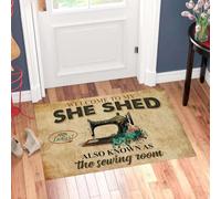 Door Mat Sewing Lovers Welcome To My She Shed Rubber Doormat Welcome Mat House Warming Gift