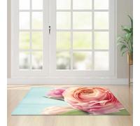 Door Mat Sky Blue Rose Outdoor Rug Washable Doormat Thicken Rugs Living Room Non Slip Indoor Door Mat Outdoor for Front Door Flannel Area Rugs for Living Room Bedroom Carpet 100x120cm