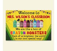 Door Mat Teacher We Are Like A Box Of Crayon Monsters - Custom Doormat