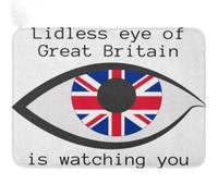 Door Mat The Colors National Flag Great Britain with Text Lidless Watching You Rug Doormat