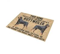 Door Mat This Home Protected By The Good Lord And A Rottweiler Doormat
