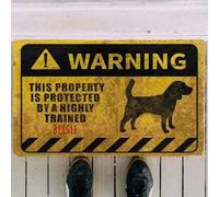 Door Mat This Property Is Protected By A Highly Trained Beagle Indoor and Outdoor Doormat