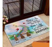 Door Mat Those We Love Don’t Go Away They Walk Beside Us Everyday Customized Dog Rubber Base Doormat