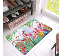 Door Mat Tropical Exotic Flamingo Easy Clean Welcome DoorMat