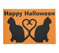 Door Mat Two Cats Happy Halloween Doormat