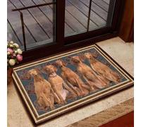 Door Mat Vizsla Friends Flower Paw Doormat