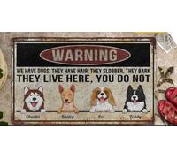 Door Mat Warning We Have Dogs They Live Here You Do Not Personalized Doormat