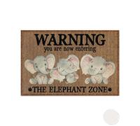 Door Mat Warning you are now entering the Elephant Zone doormat