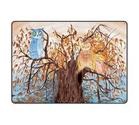 Door Mat Watercolor Illustration Owl Tree Floor Mat For Indoor 40X60CM | Entrance Matting Washable Entrance Rug For Outdoor
