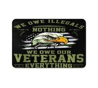Door Mat We Owe Our Veterans Everything American Flag Bird Non Slip Shower Mat Absorbent Front Doormats For Patios Inside Home 60X40Cm