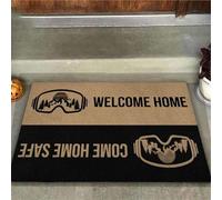 Door Mat Welcome Home Come Home Safe Snowboarding Doormat