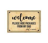 Door Mat Welcome Please Hide Packages From My Dad Personalized Funny Dog Doormat