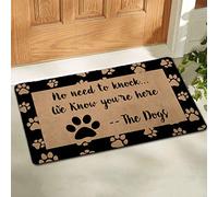 Door Mat Welcome With Back No Need To Knock We Know You'Re Here The Dog Floor Mat Durable Entrance Rug Absorbent Entrance Matting For Garden Kitchen Living Room 40X60CM