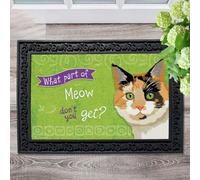 Door Mat What Part of Meow Tortie Cat Doormat