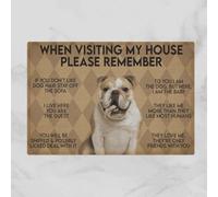 Door Mat WHEN VISITING MY HOUSE PLEASE REMEMBER BULLDOG DOG Indoor And Outdoor Doormat